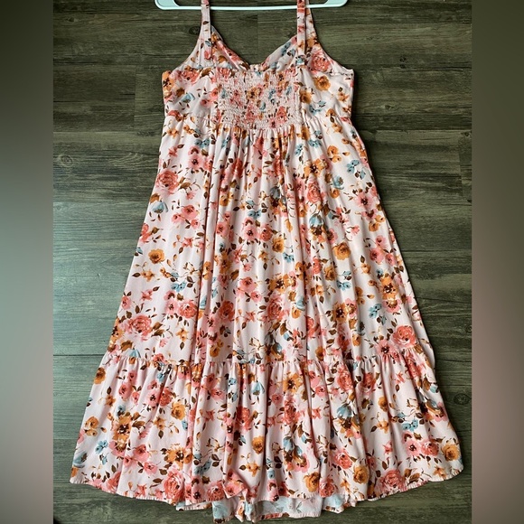 TORRID Women’s Pink Floral Midi Dress Size 0 - Picture 8 of 10